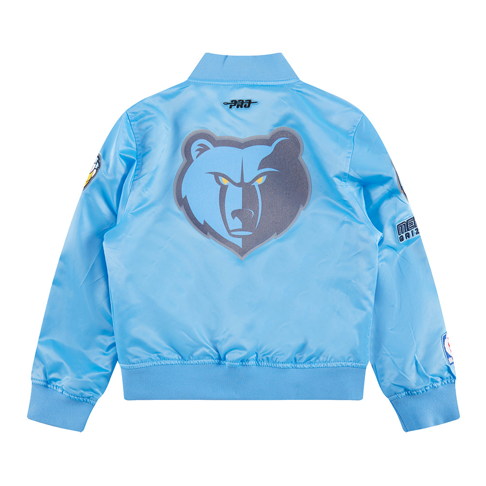NBA MEMPHIS GRIZZLIES CLASSIC LITTLE BOYS SATIN JACKET (UNIVERSITY BLUE)