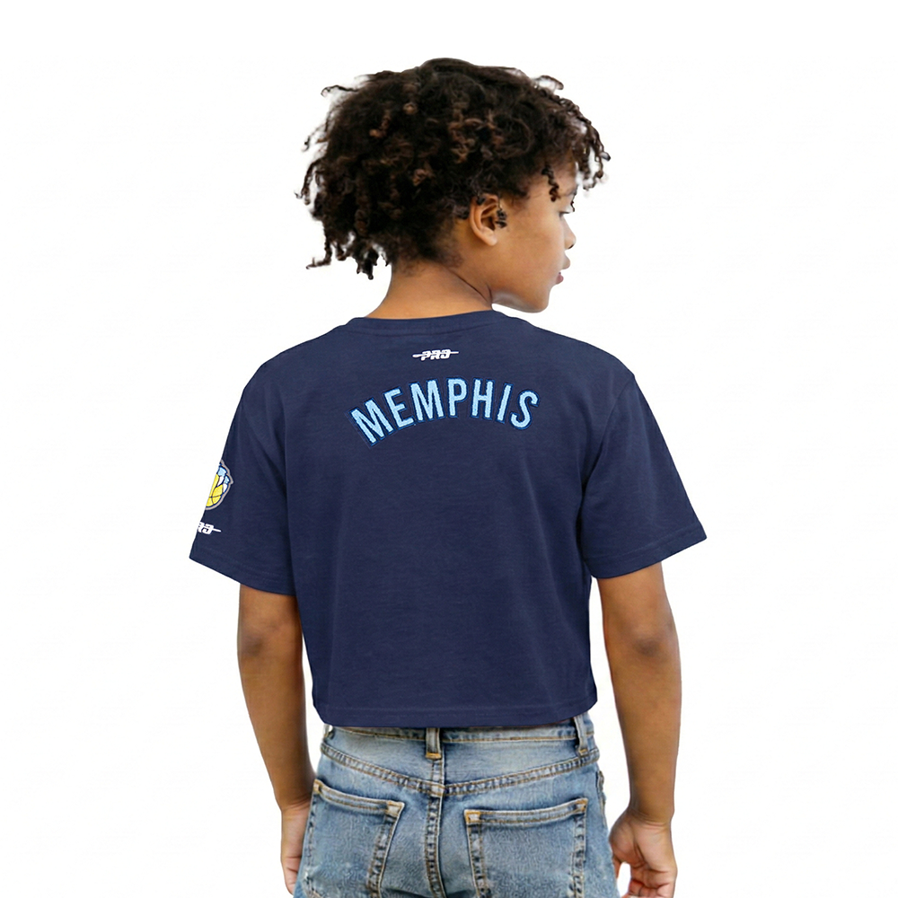 NBA MEMPHIS GRIZZLIES CLASSIC LITTLE GIRLS SHORT SLEEVE BOXY TEE (MIDNIGHT NAVY)