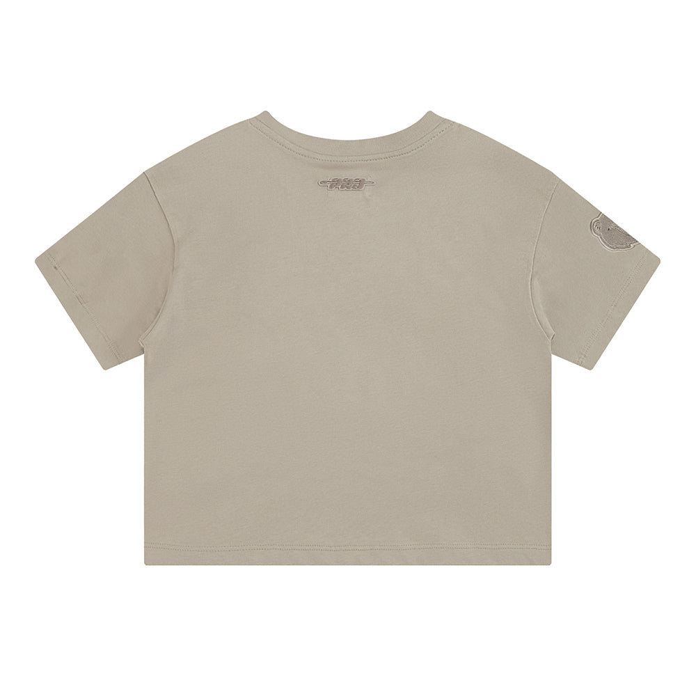 NBA MEMPHIS GRIZZLIES NEUTRAL LITTLE GIRLS SS BOXY TEE (TAUPE)