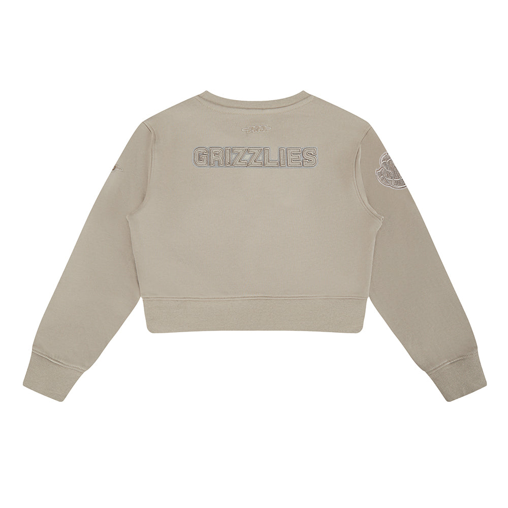 NBA MEMPHIS GRIZZLIES NEUTRAL LITTLE GIRLS FLC CREWNECK (TAUPE)