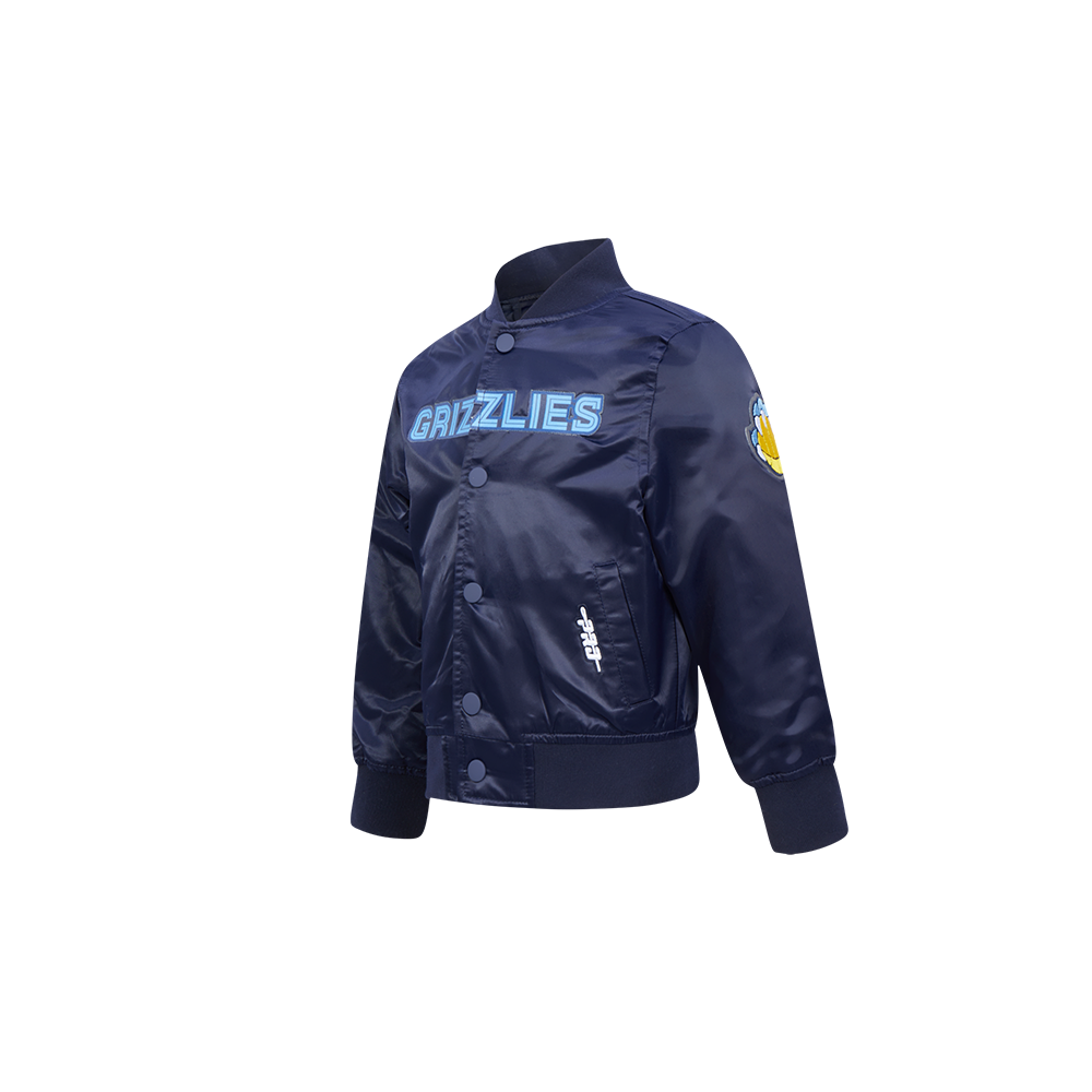 NBA MEMPHIS GRIZZLIES CLASSIC TODDLER BOYS SATIN JACKET (MIDNIGHT NAVY)