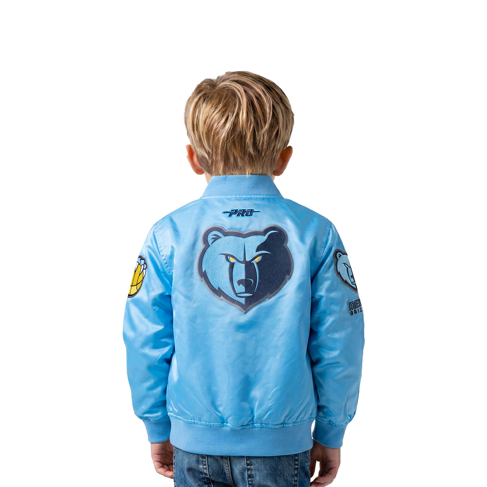NBA MEMPHIS GRIZZLIES CLASSIC TODDLER BOYS SATIN JACKET (UNIVERSITY BLUE)