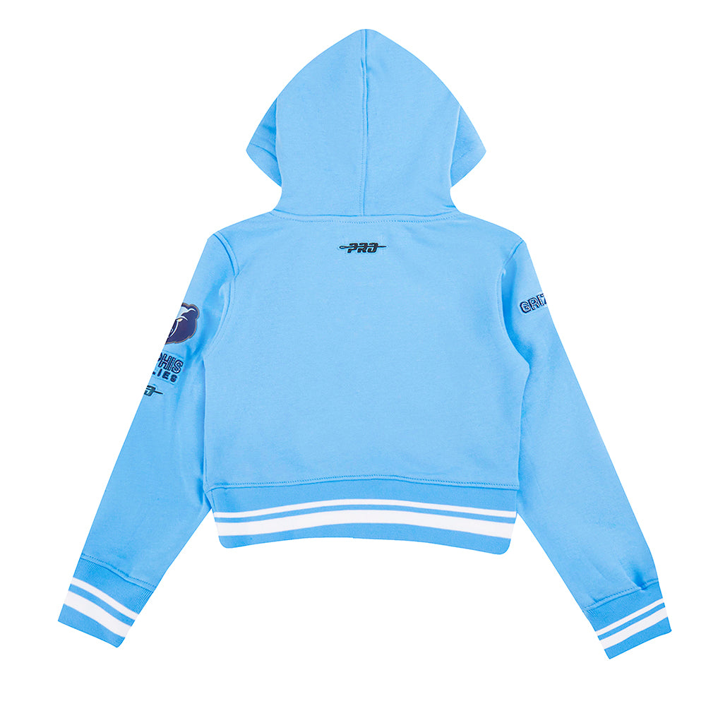 NBA MEMPHIS GRIZZLIES RETRO CLASSIC TODDLER GIRLS  RIB FLEECE PULLOVER HOODIE (UNIVERSITY BLUE)