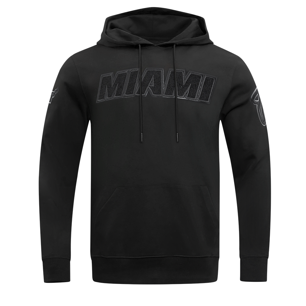 NBA MIAMI HEAT TRIPLE BLACK MEN'S PULLOVER HOODIE (TRIPLE BLACK)