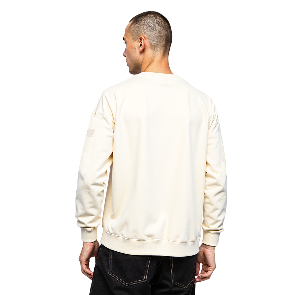 NBA MIAMI HEAT NEUTRAL DROP SHOULDER FLEECE CREWNECK (EGGSHELL)
