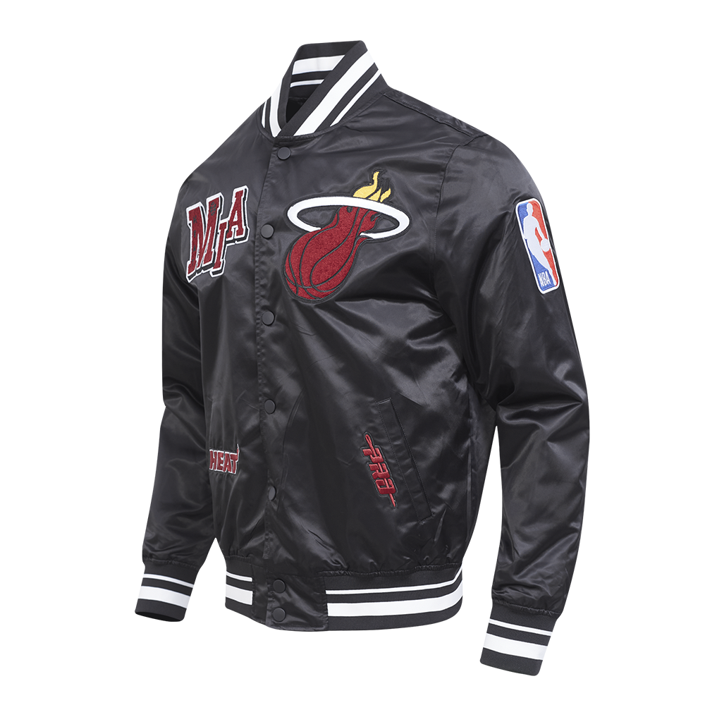NBA MIAMI HEAT BEST OF MEN'S RIB SATIN JACKET (BLACK)