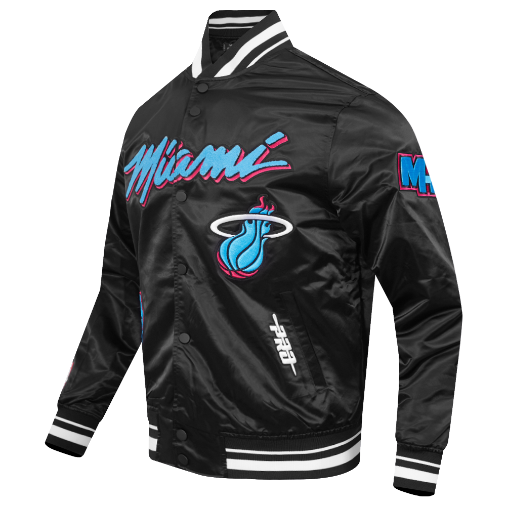 NBA MIAMI HEAT CITY EDITION 25-26 MEN'S PRO SATIN YD RIB JACKET (BLACK)