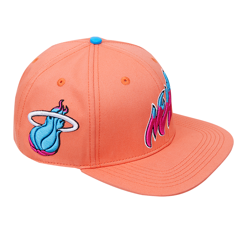 MIAMI HEAT VICE PRIMARY MASH UP WOOL SNAPBACK HAT (CORAL)