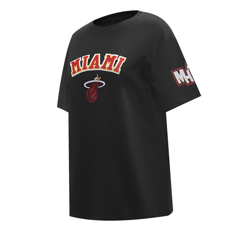 NBA MIAMI HEAT CLASSIC WIND WOMEN'S CTN BF TEE (BLACK)