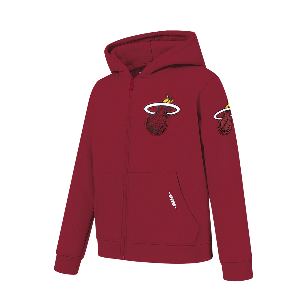 NBA MIAMI HEAT CLASSIC BIG BOYS FLC FZ PO HOODIE (CARDINAL RED)
