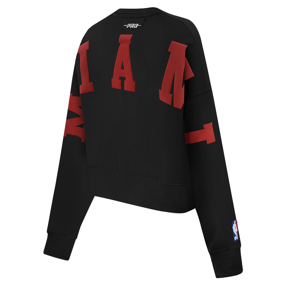 MIAMI HEAT WINGSPAN WOMEN'S FLC CREWNECK (BLACK)