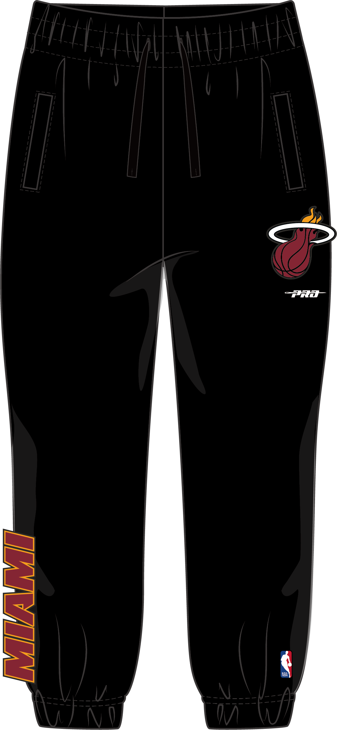 NBA MIAMI HEAT CLASSIC LITTLE BOYS FLEECE SWEATPANT (BLACK)