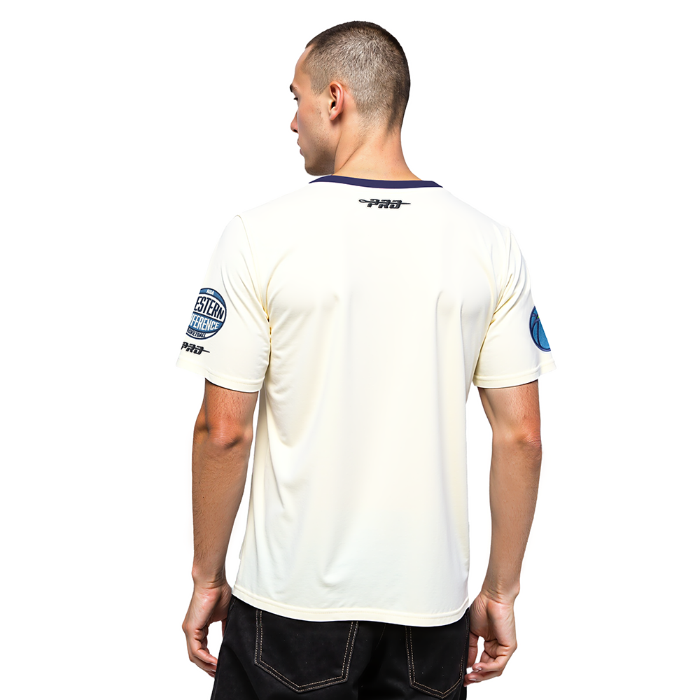 MINNESOTA TIMBERWOLVES MODERN ORIGINALS MEN'S RINGER TEE (EGGSHELL/ MIDNIGHT NAVY)