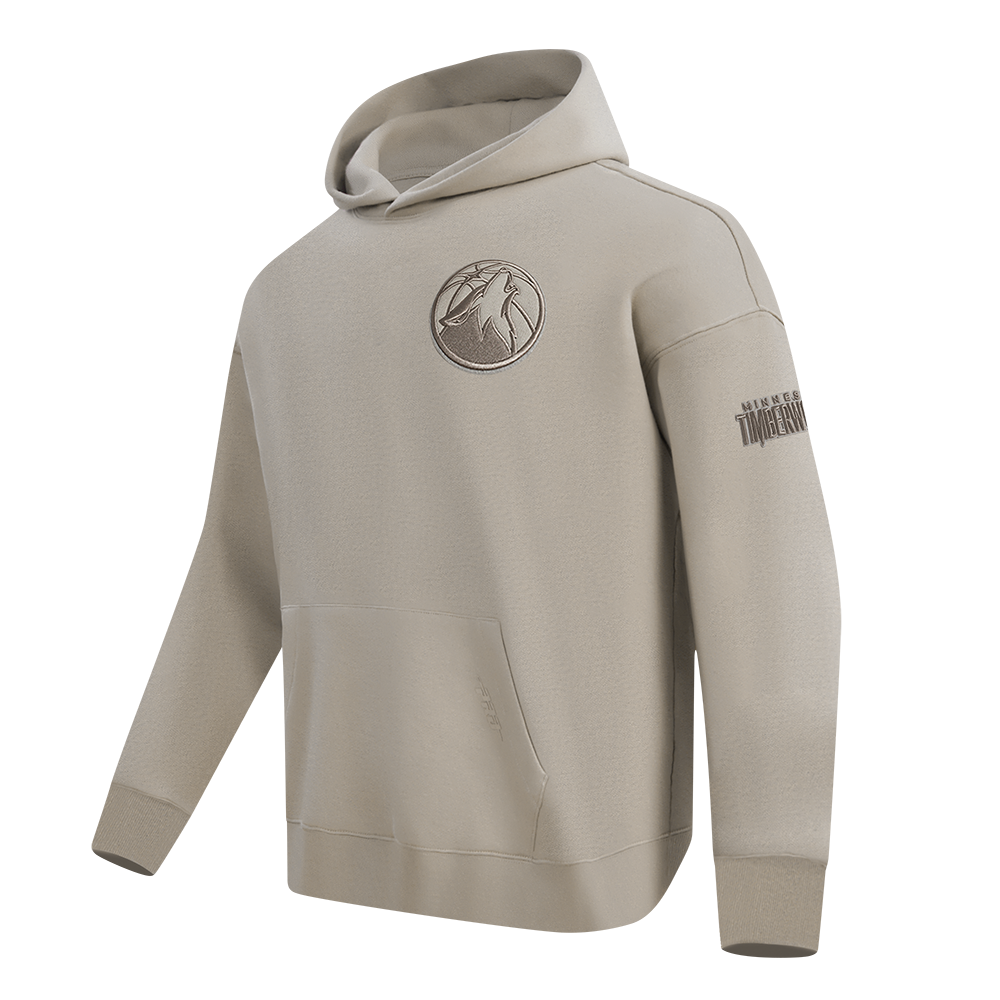 NBA MINNESOTA TIMBERWOLVES NEUTRAL MEN'S DROP SHOULDER FLC PO HOODIE (TAUPE)