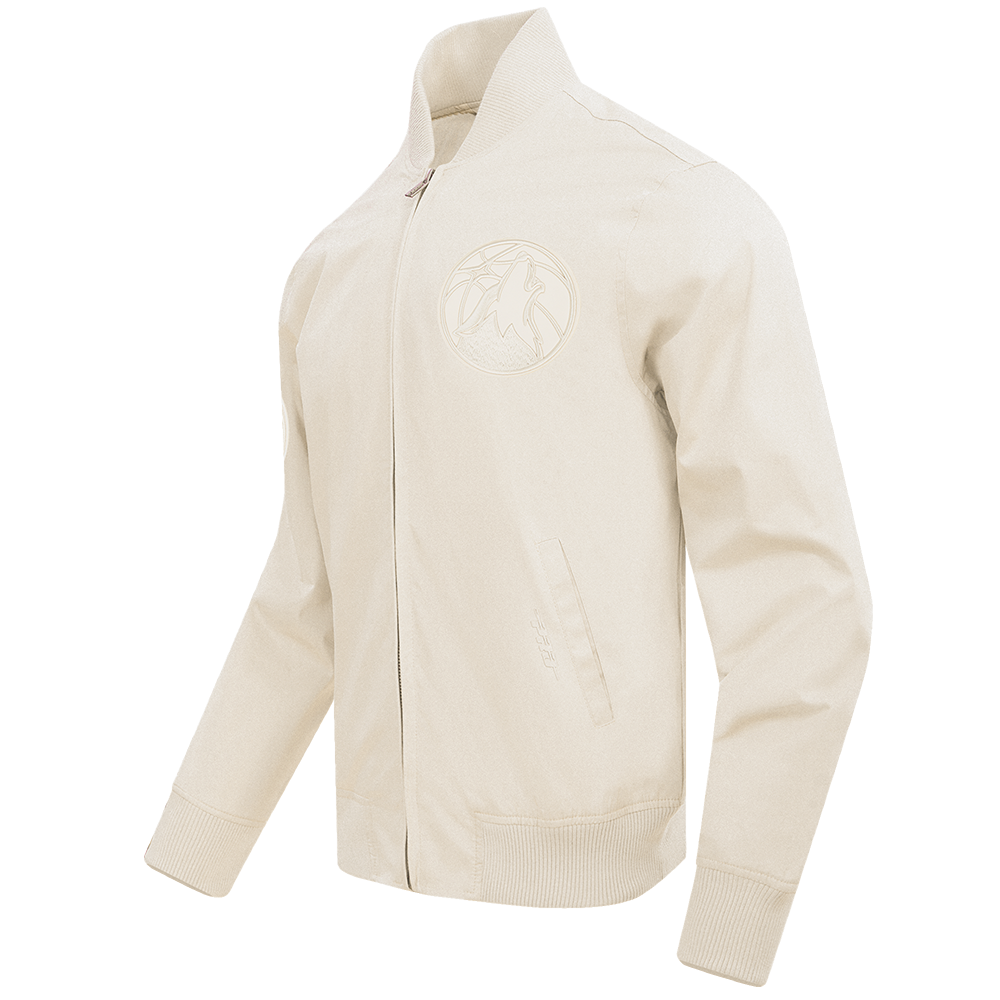 NBA MINNESOTA TIMBERWOLVES NEUTRAL MEN'S TWILL JACKET (EGGSHELL)