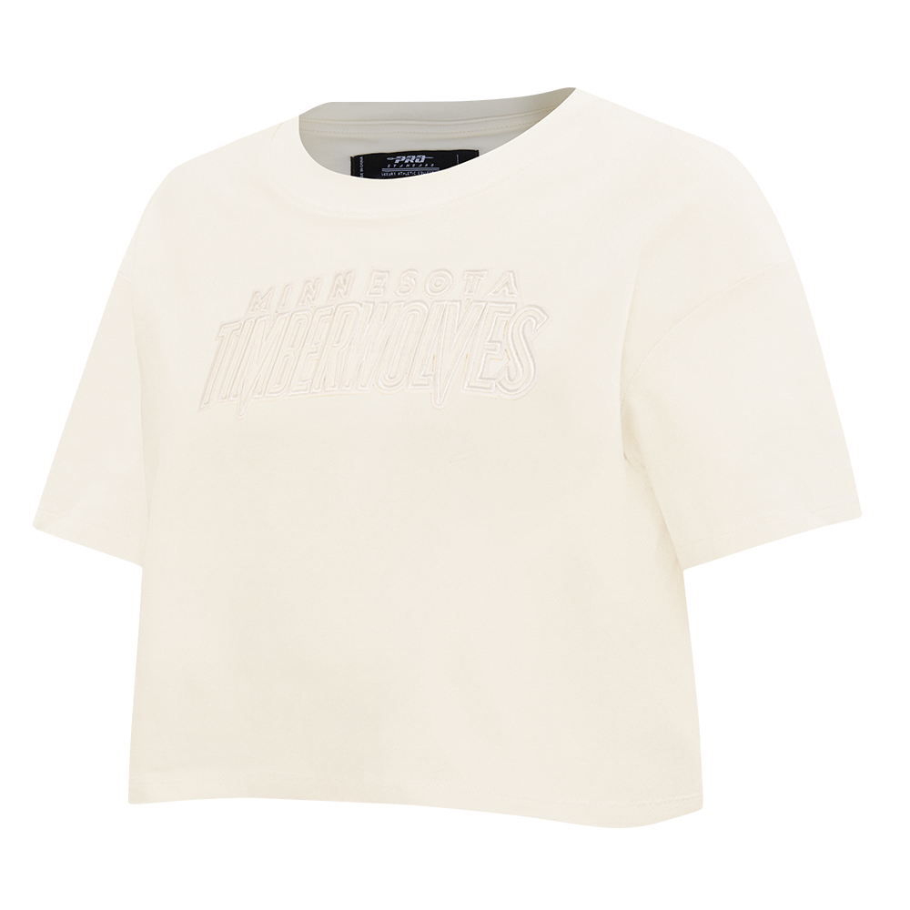 NBA MINNESOTA TIMBERWOLVES NEUTRAL SINGLE JERSEY BOXY TEE (EGGSHELL)