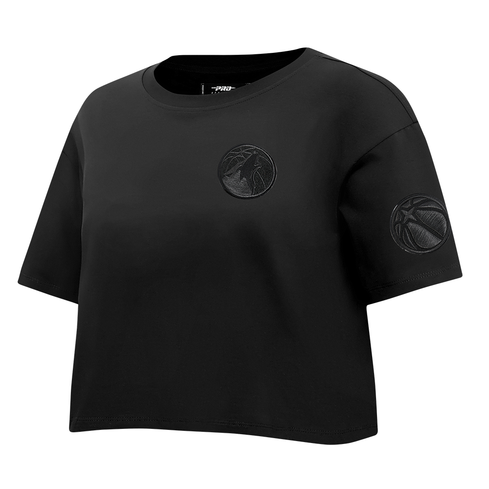 NBA MINNESOTA TIMBERWOLVES TRIPLE BLACK WOMEN'S SJ BOXY TEE (TRIPLE BLACK)