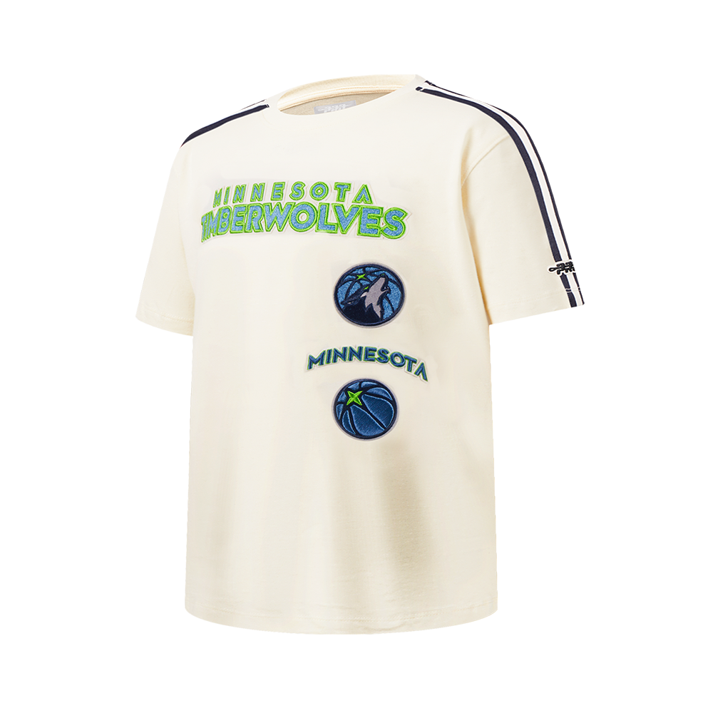 NBA MINNESOTA TIMBERWOLVES RETRO CLASSIC BIG BOY'S SS TAPING TEE (EGGSHELL/ MIDNIGHT NAVY)