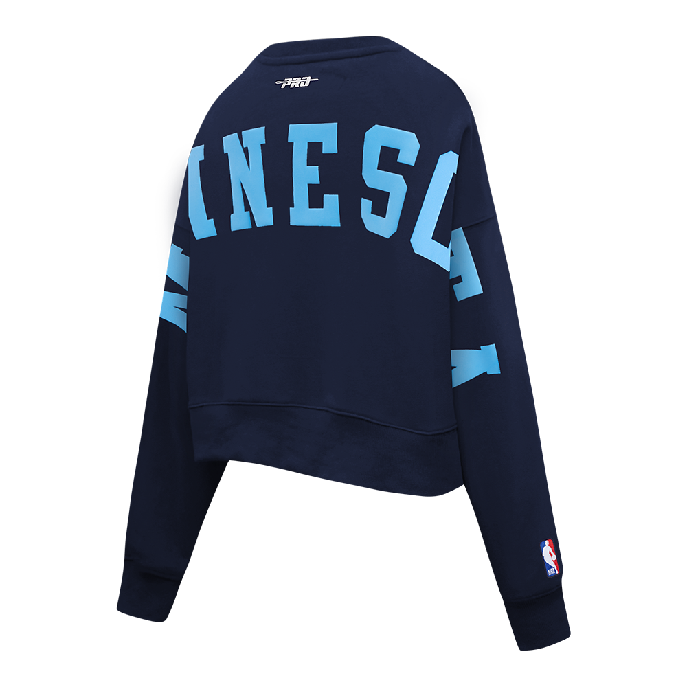 MINNESOTA TIMBERWOLVES WINGSPAN WOMEN'S FLC CREWNECK (MIDNIGHT NAVY)