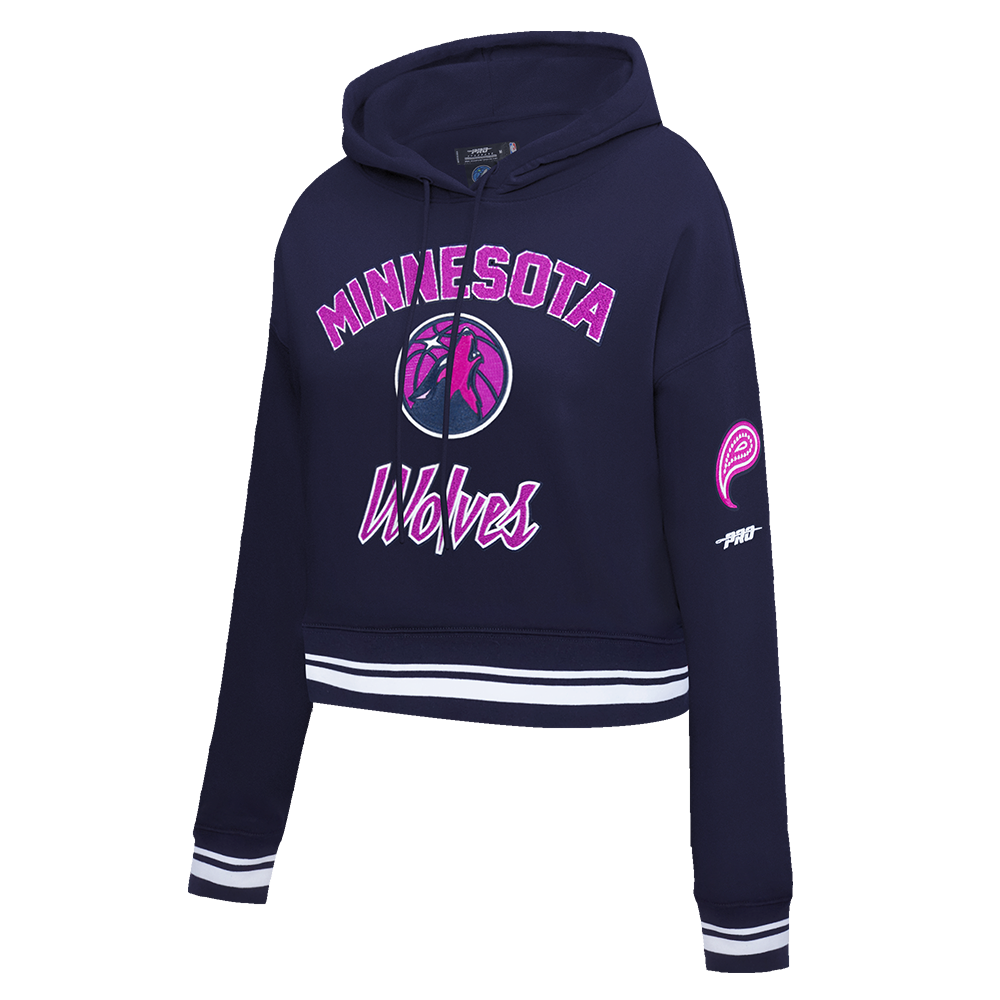 NBA MINNESOTA TIMBERWOLVES CITY EDITION 25-26 WOMEN'S RIB FLC CROPPED PO HOODIE (MIDNIGHT NAVY)