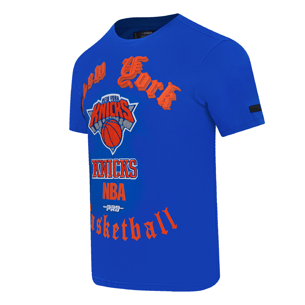 NBA NEW YORK KNICKS OLD ENGLISH MEN'S TEE (ROYAL BLUE)