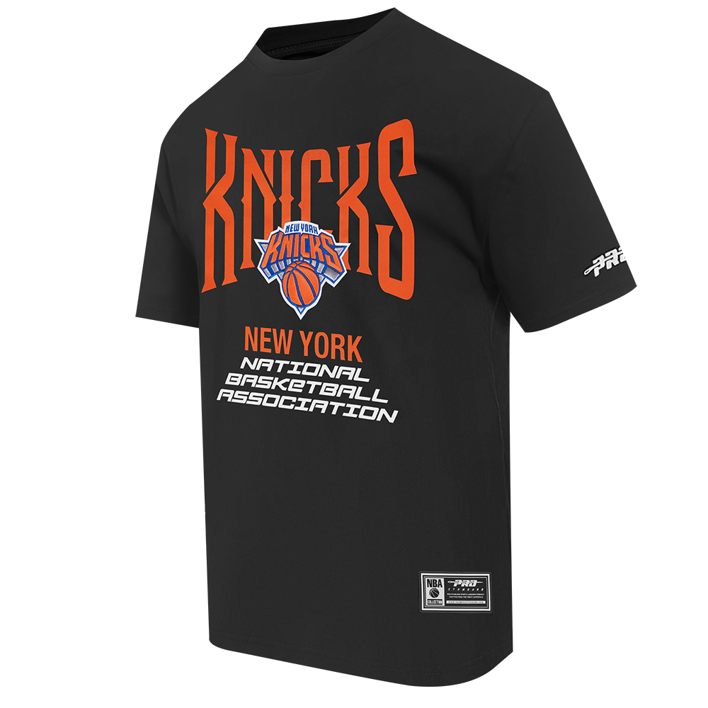 NBA NEW YORK KNICKS CITY TOUR 2.0 MEN'S COTTON JERSEY DROP SHOULDER TEE (BLACK)