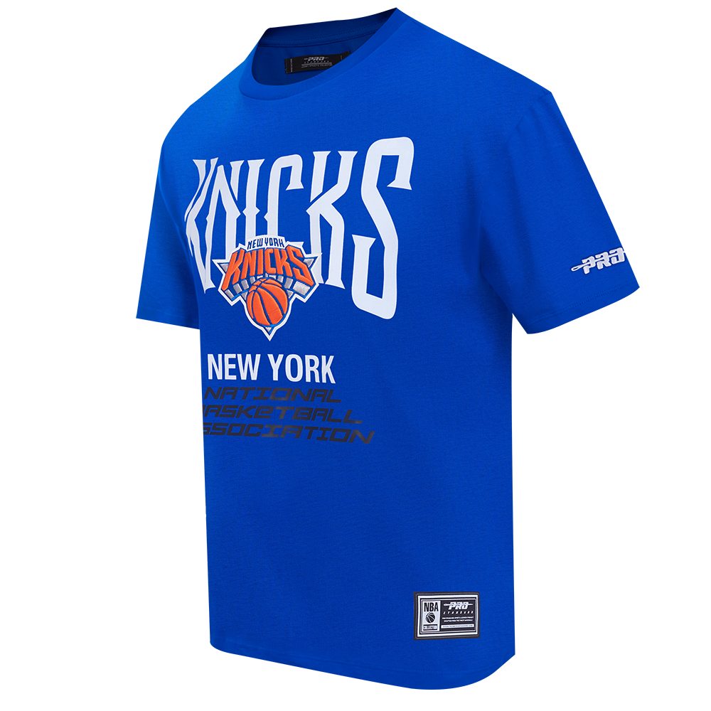 NBA NEW YORK KNICKS CITY TOUR 2.0 MEN'S COTTON JERSEY DROP SHOULDER TEE (ROYAL BLUE)