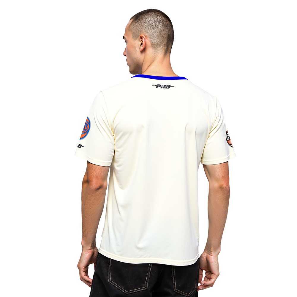 NEW YORK KNICKS MODERN ORIGINALS MEN'S RINGER TEE (EGGSHELL/ROYAL BLUE)
