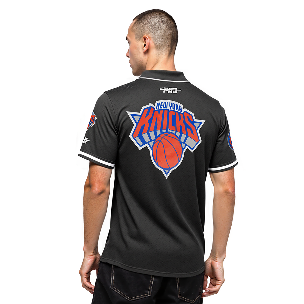 NBA NEW YORK KNICKS MIKAL BRIDGES #25 CLASSIC PLAYER NAME AND NUMBER MEN'S MESH BUTTON DOWN SHIRT