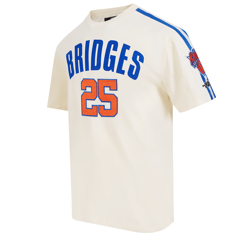 NBA NEW YORK KNICKS MIKAL BRIDGES #25 CLASSIC PNN MEN'S SJ TAPING TE (EGGSHELL/ROYAL BLUE)