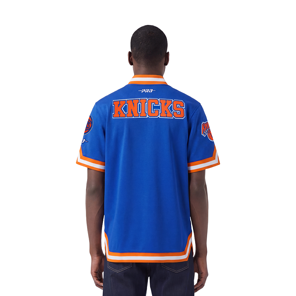 NBA NEW YORK KNICKS JALEN BRUNSON #11 CLASSIC PNN MEN'S DOUBLE KNIT JACKET (ROYAL BLUE/ORANGE)