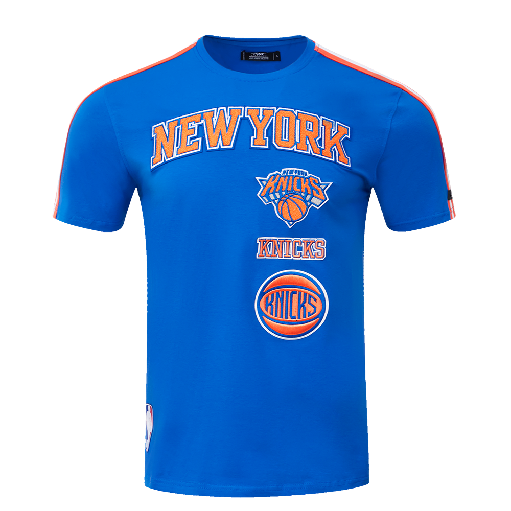 NBA NEW YORK KNICKS RETRO CLASSIC MEN'S STRIPED TEE (ROYAL BLUE/ORANGE)