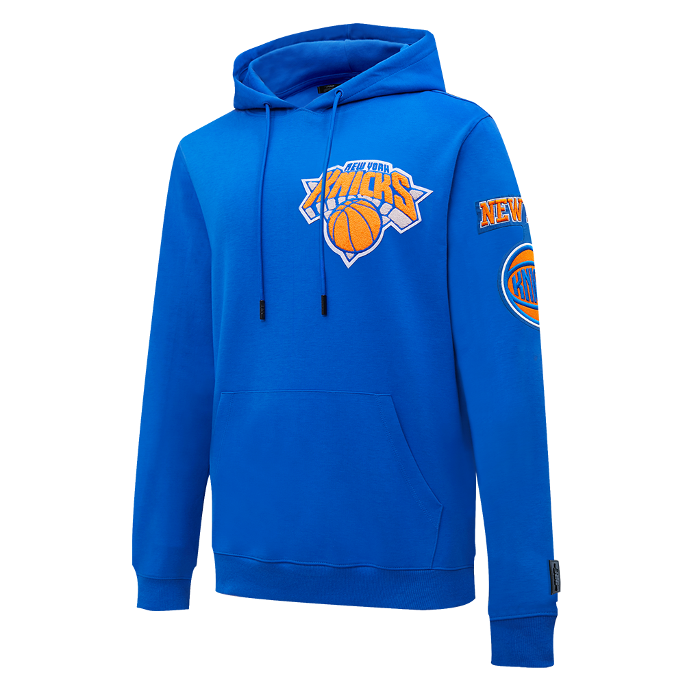 NBA NEW YORK KNICKS CLASSIC CHENILLE MEN S PO HOODIE ROYAL BLUE
