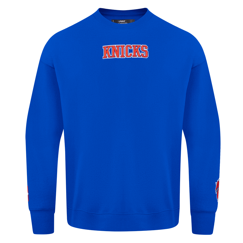 NBA NEW YORK KNICKS WINGSPAN MEN'S DROP SHOULDER FLC PO HOODIE (ROYAL BLUE)