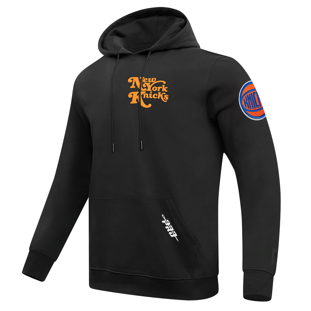 NBA NEW YORK KNICKS SOUVENIR MEN'S FLEECE PULLOVER HOODIE (BLACK)
