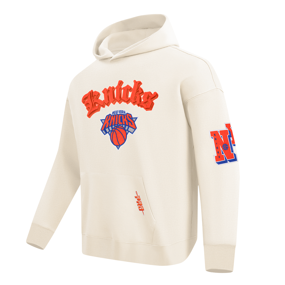 NBA NEW YORK KNICKS BEST OF MEN'S DROP SHOULDER FLC PO HOODIE (EGGSHELL)