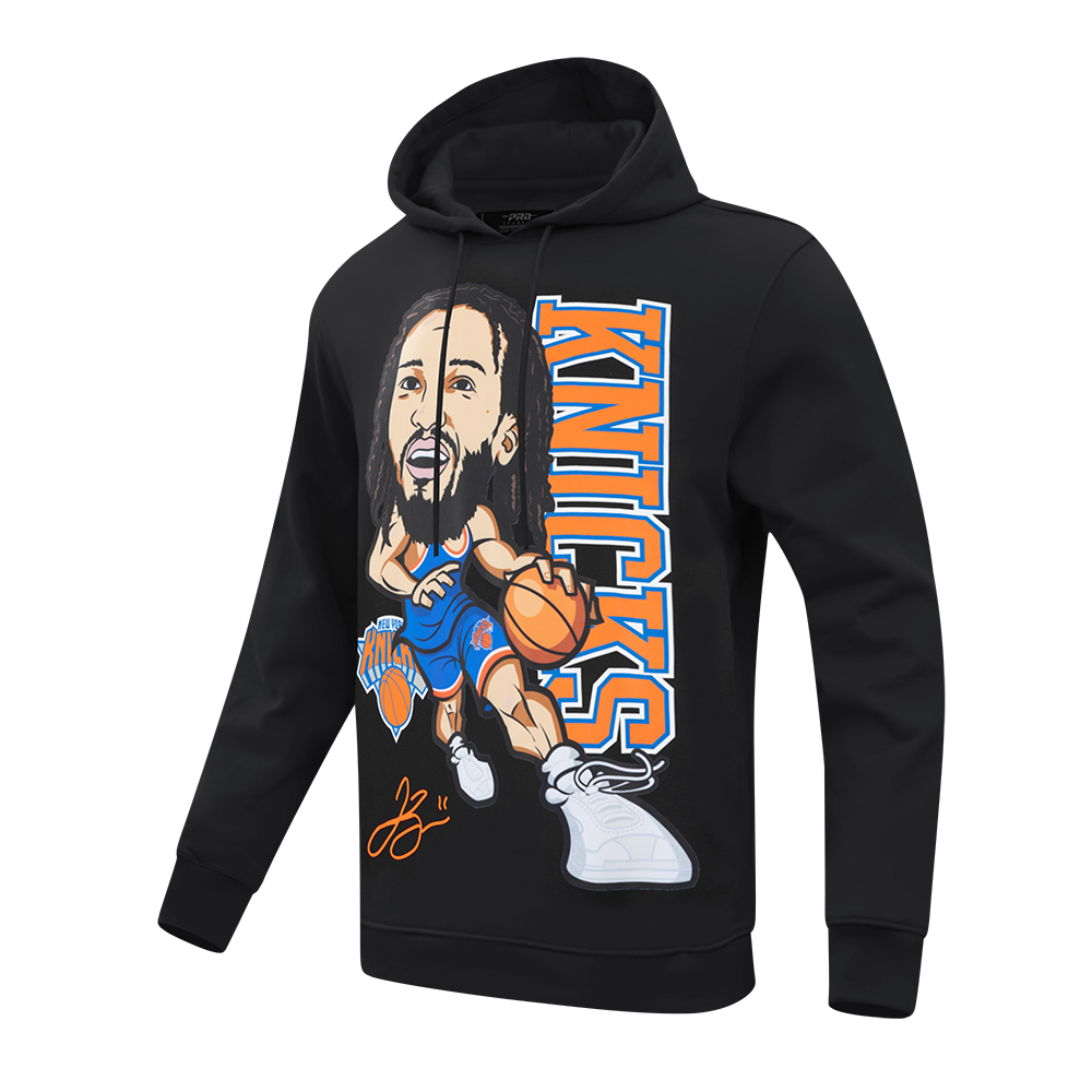 NBA NEW YORK KNICKS JALEN BRUNSON #11 REMIX AVATAR MEN'S FLEECE PULLOVER HOODIE (BLACK)