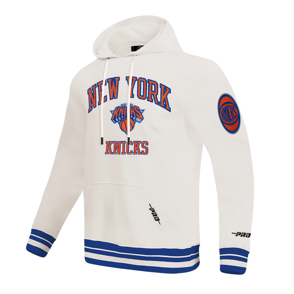 NBA NEW YORK KNICKS CITY EDITION 25-26 MEN'S RIB FLC PO HOODIE (EGGSHELL/ROYAL BLUE)