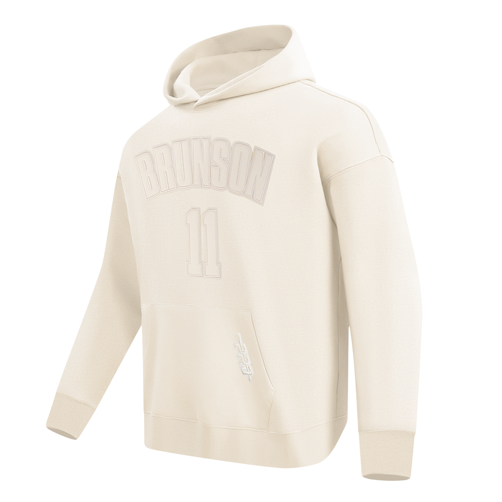 NBA NEW YORK KNICKS JALEN BRUNSON #11 NEUTRAL MEN'S DROP SHOULDER FL (EGGSHELL)