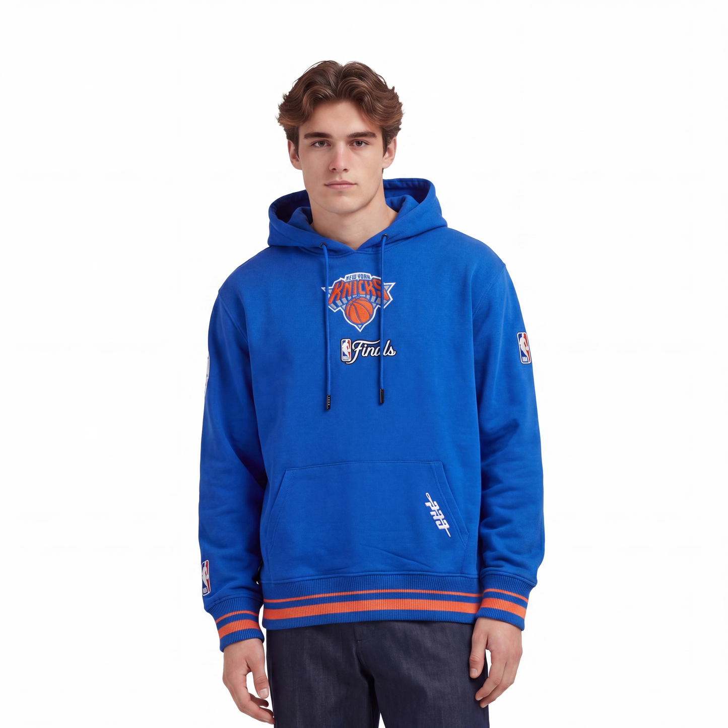 NBA NEW YORK KNICKS  MEN'S PULL OVER HOODIE (ROYAL/ORANGE/ROYAL)
