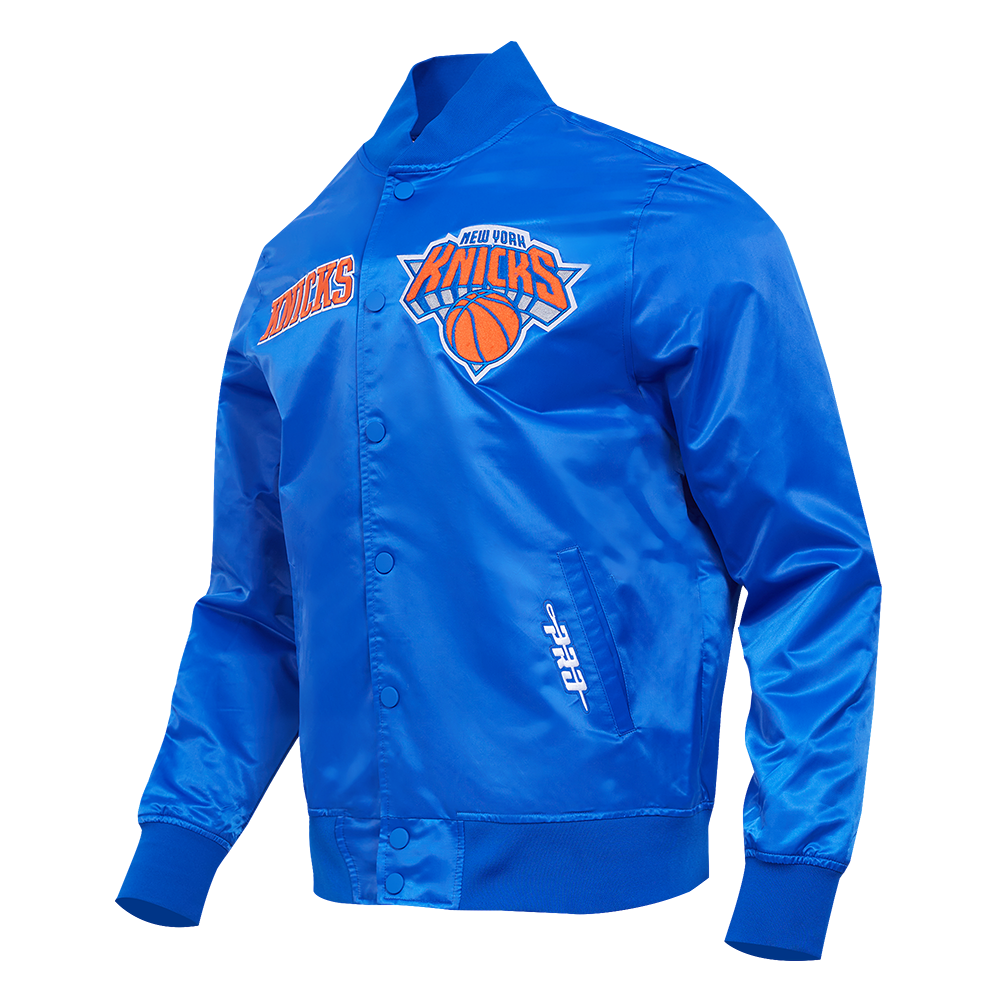 NBA NEW YORK KNICKS SOUVENIR MEN'S SATIN JACKET (ROYAL BLUE)