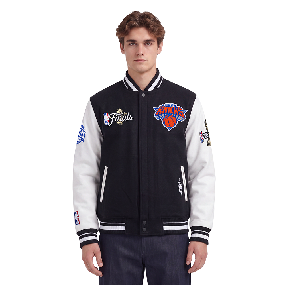 NEW YORK KINCKS 2026 NBA CHAMPIONSHIP  MEN'S VARSITY JACKET (BLACK/WHITE)