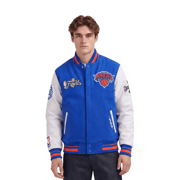 NEW YORK KNICKS 2026 NBA CHAMPIONSHIP MEN'S VARSITY JACKET (ROYAL/ORANGE/ROYAL)