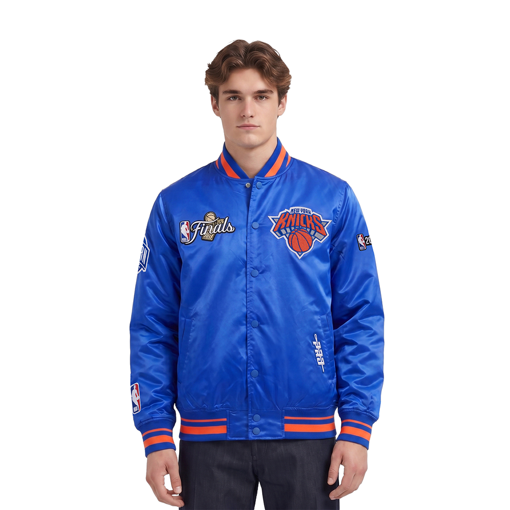 NEW YORK KINCKS 2026 NBA CHAMPIONSHIP  MEN'S SATIN JACKET (ROYAL/ORANGE/ROYAL)
