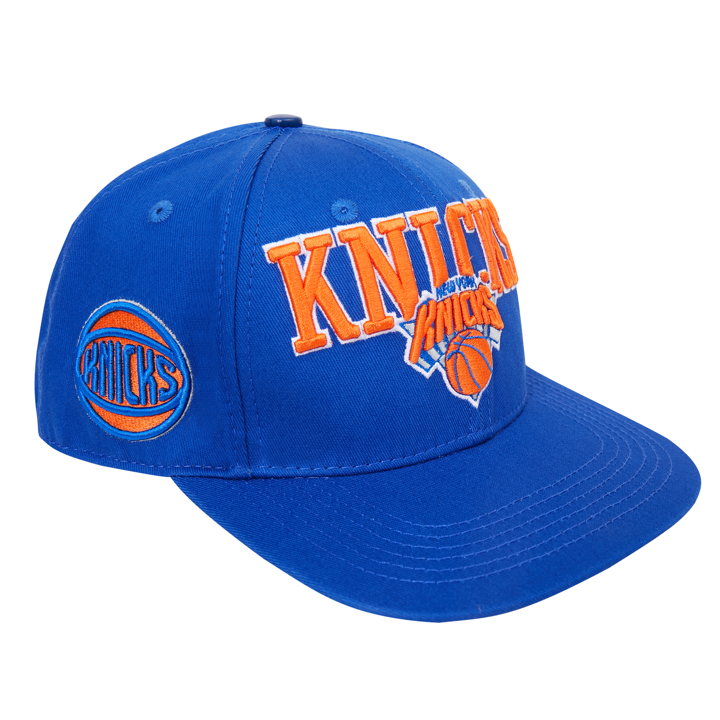 NBA NEW YORK KNICKS WORDMARK AND LOGO UNISEX SNAPBACK HAT (ROYAL BLUE)