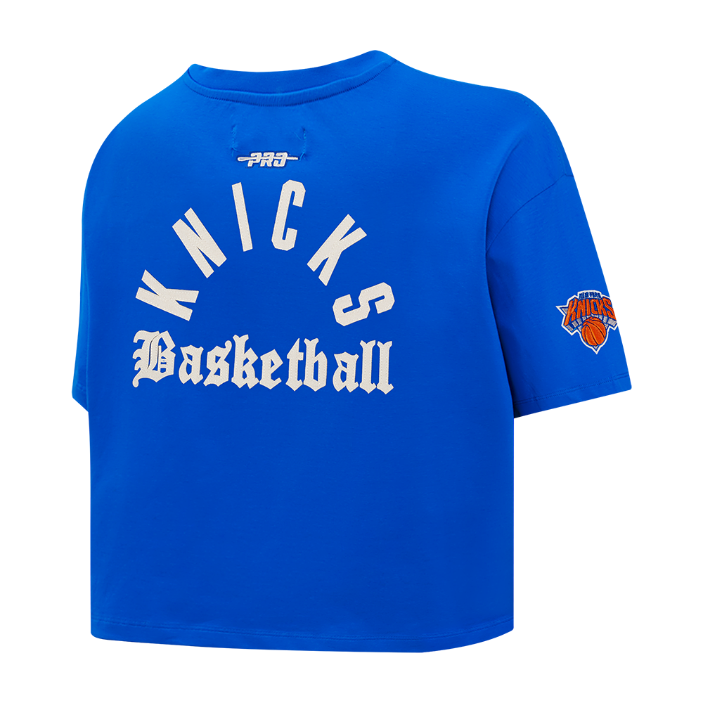 NBA NEW YORK KNICKS MODERN ORIGINALS WOMEN'S SJ BOXY TEE (ROYAL BLUE)