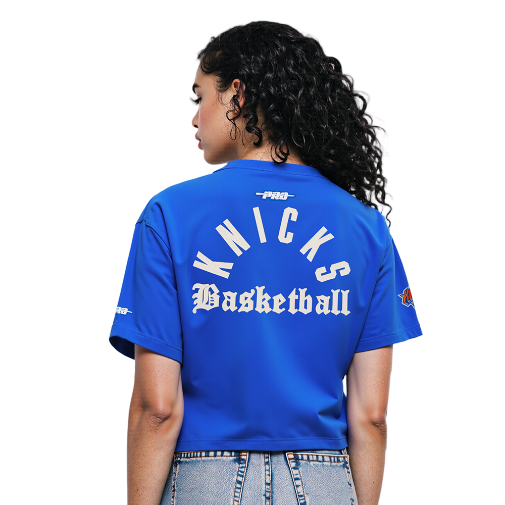NBA NEW YORK KNICKS MODERN ORIGINALS WOMEN'S SJ BOXY TEE (ROYAL BLUE)