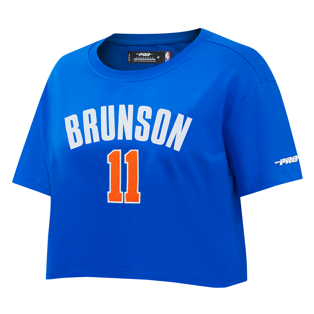 NBA NEW YORK KNICKS JALEN BRUNSON #11 CLASSIC PLAYER NAME AND NUMBER WOMEN'S SJ BOXY TEE
