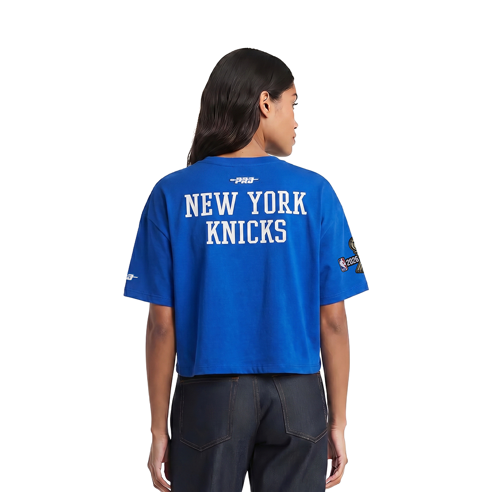 NEW YORK KINCKS 2026 NBA CHAMPIONSHIP WOMEN'S S/S BOXY TEE (ROYAL BLUE)