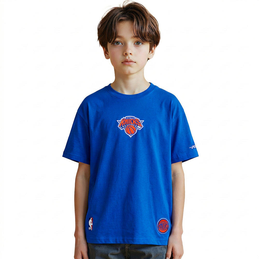 NBA NEW YORK KNICKS WINGSPAN BIG BOY'S DROP SHOULDER SS TEE (ROYAL BLUE)